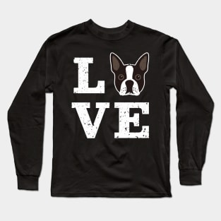 Boston Terrier Dog Love Long Sleeve T-Shirt